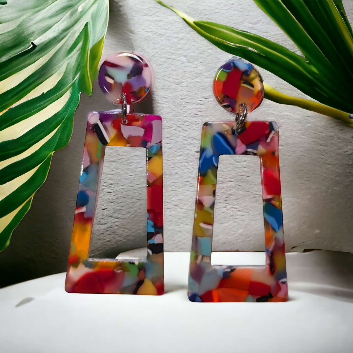 Boucles d'oreilles multicolores