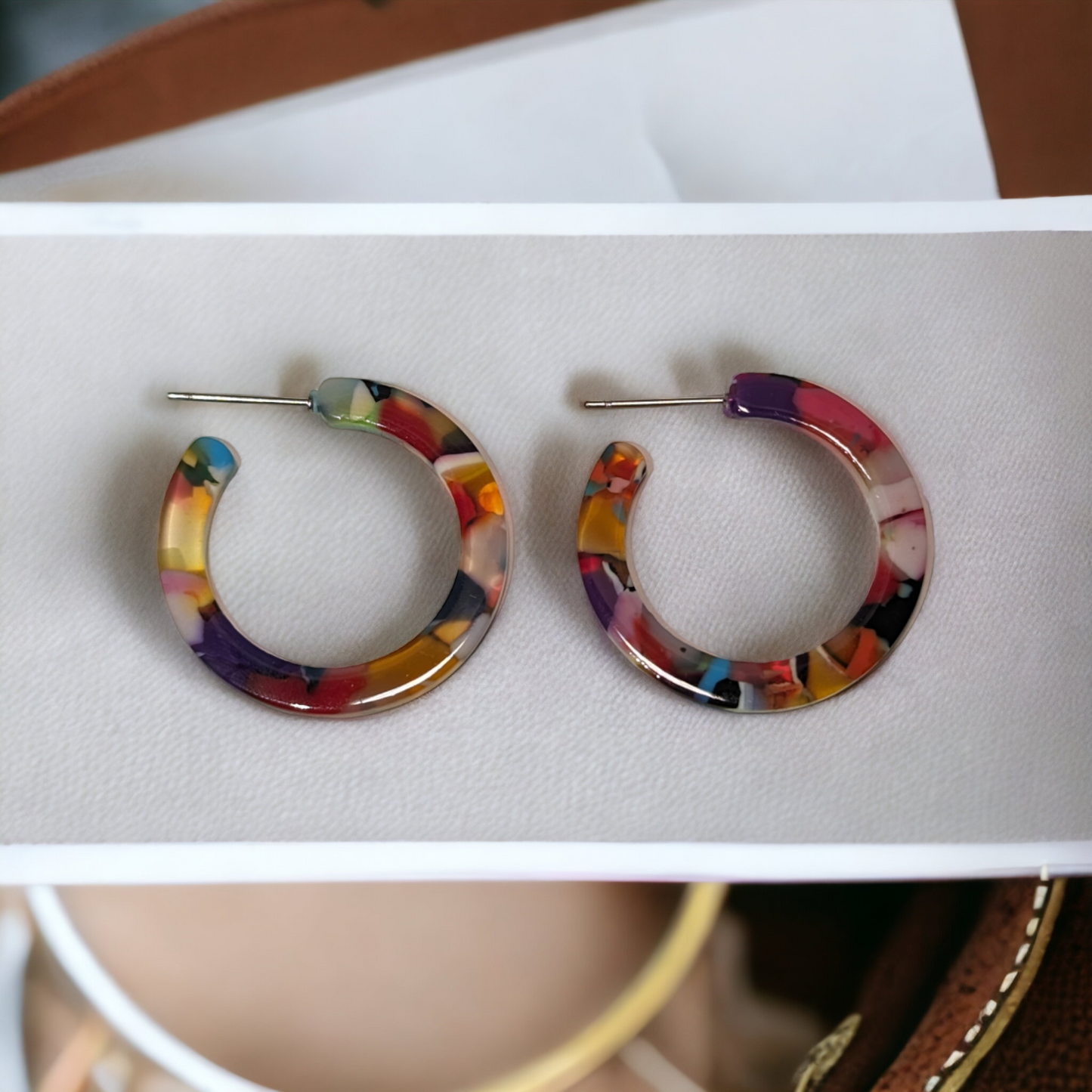 Boucles d'oreilles multicolores