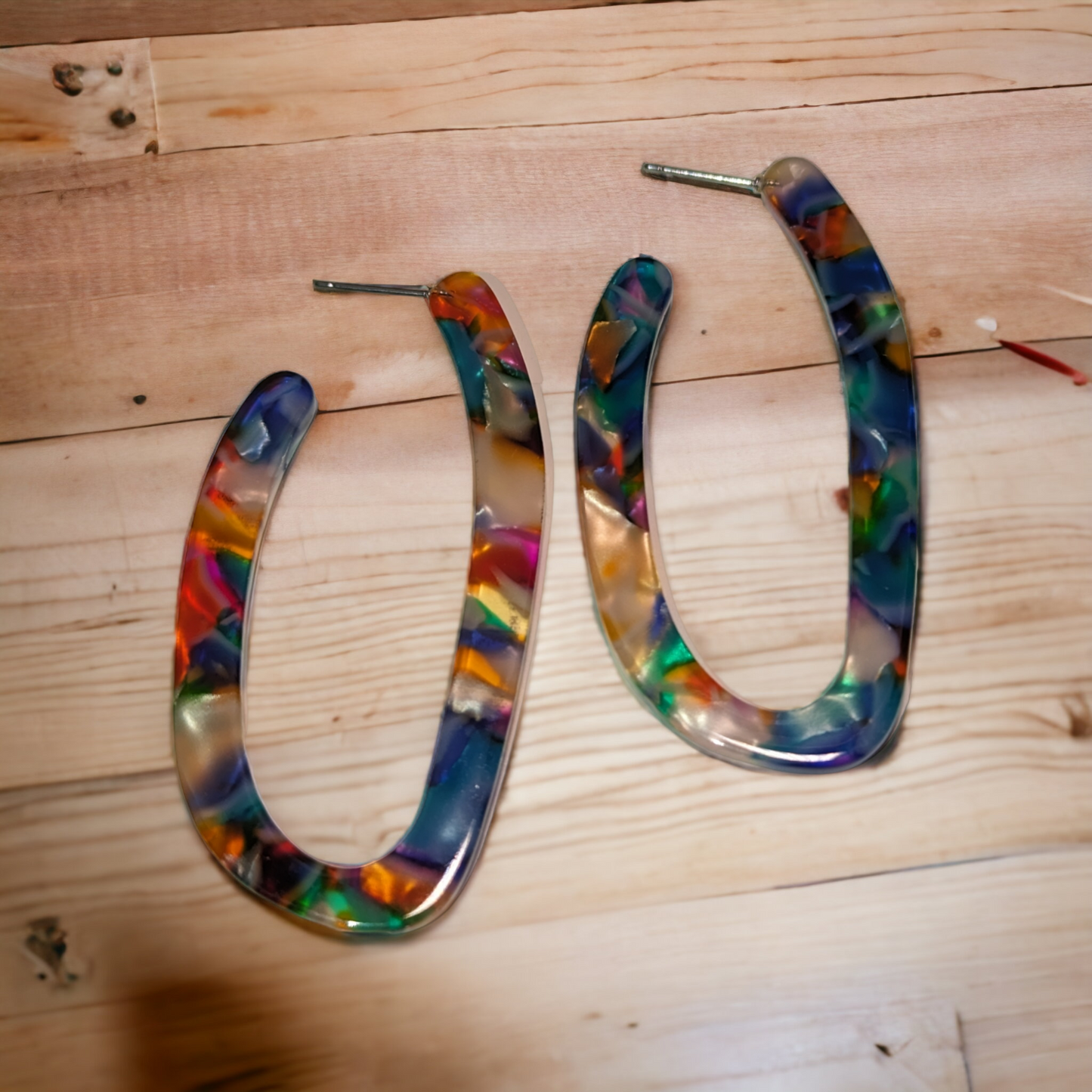 Boucles d'oreilles multicolores