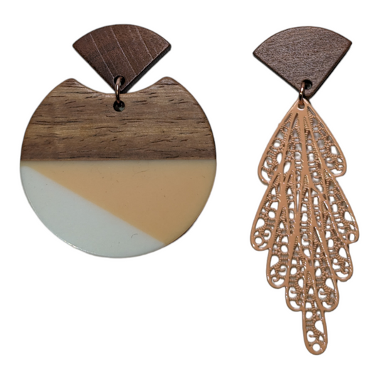 Boucles d'oreilles asymétriques