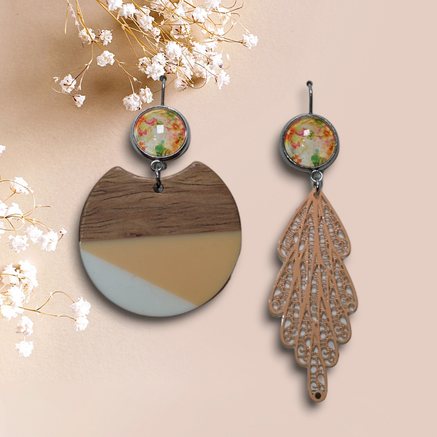 Boucles d'oreilles asymétriques