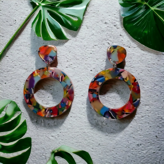 Boucles d'oreilles multicolores