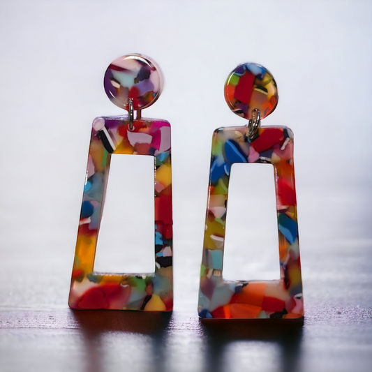 Boucles d'oreilles multicolores