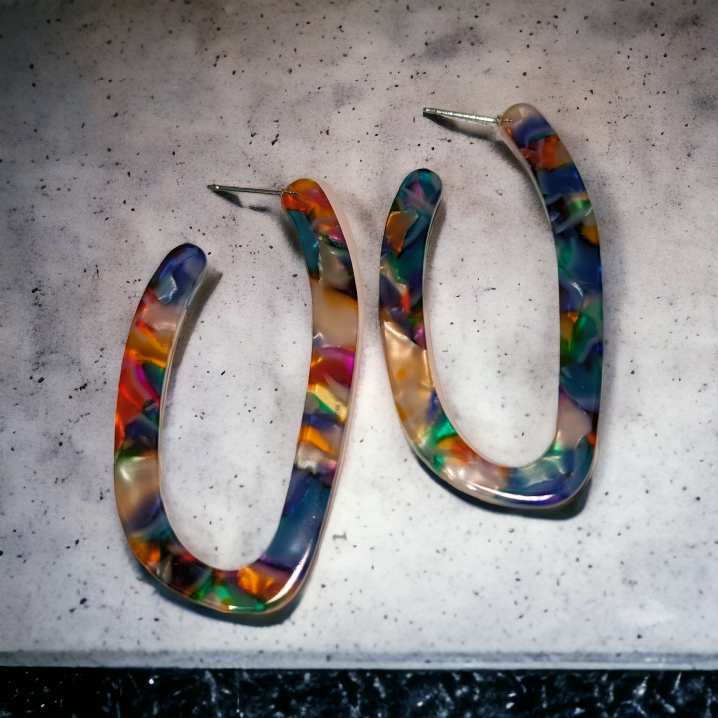 Boucles d'oreilles multicolores